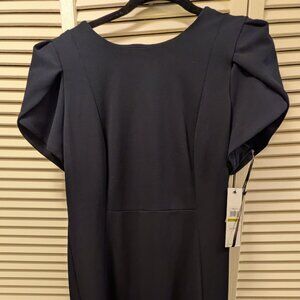 Calvin Klein Tulip-Sleeve Sheath Knee-length Dress - Navy Size 14